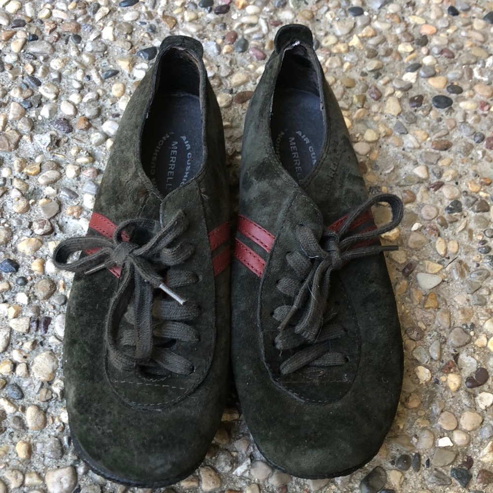 MERRELL Duet Sport Yew Green Suede Lace Up Sneaker